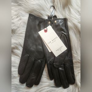 TED BAKER Black Leather Smart Gloves NWT